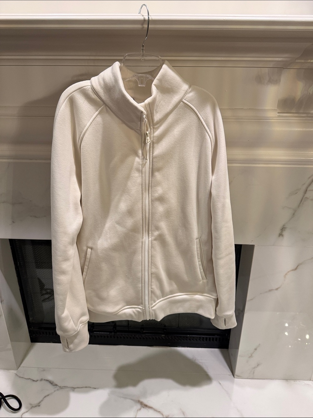 Women's Cream Full-Zip Hoodie Jacket